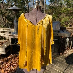 Gold velvet Sundance smock top size S